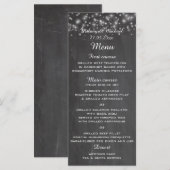 Trendy chic sparkles chalkboard trouwmenu menu (Voorkant / Achterkant)