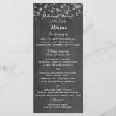 Trendy chic sparkles chalkboard trouwmenu menu (Voorkant)