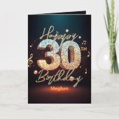 Trendy Chic Sparkling Disco Dance 30e verjaardag Kaart (Voorkant)