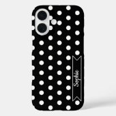 Trendy Chic Stippen Aangepaste Naam Zwart en Wit Case-Mate iPhone Case (Achterkant)