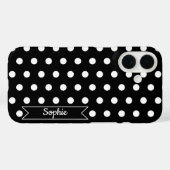Trendy Chic Stippen Aangepaste Naam Zwart en Wit Case-Mate iPhone Case (Achterkant (horizontaal))