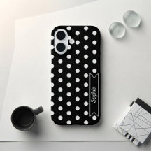 Trendy Chic Stippen Aangepaste Naam Zwart en Wit