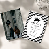 Trendy Chic Strik Minimaal Streep  Afstuderen Kaart