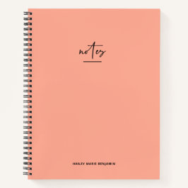 Trendy Chic Tangerine Oranje Script Notitieboek