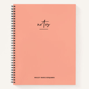 Trendy Chic Tangerine Oranje Script Notitieboek