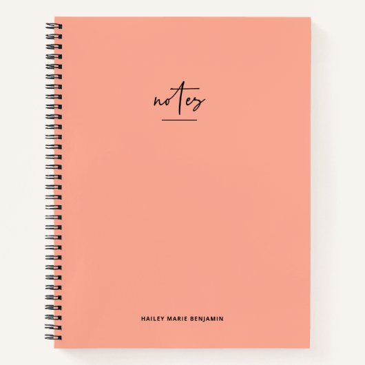 Trendy Chic Tangerine Oranje Script Notitieboek (Voorkant)