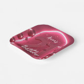 Trendy Chic Vibrant Hot Pink Neon 21st Birthday Papieren Bordje (Gebogen)