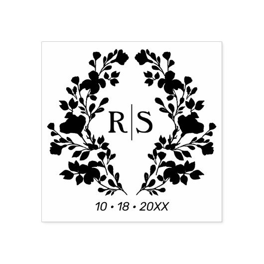 Trendy Chic Wedding Branding Initialen Monogram Rubberstempel (Afrduk)