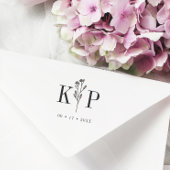 Trendy Chic Wedding Wildflower Initialen Monogram Rubberstempel