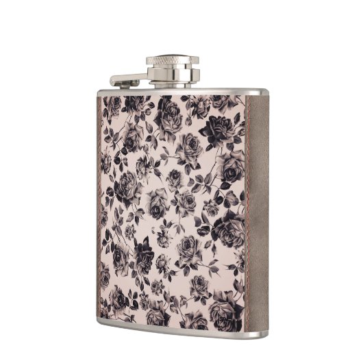 Trendy Chic White en Black  Elegant Floral Heupfles (Links)