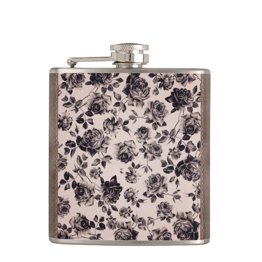 Trendy Chic White en Black  Elegant Floral Heupfles (Voorkant)