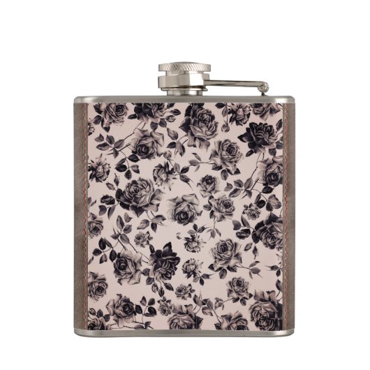 Trendy Chic White en Black  Elegant Floral Heupfles (Achterkant)