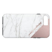 Trendy Chic White Marble Roos Gold persoonlijke Case-Mate iPhone Case (Achterkant (Horizontaal))