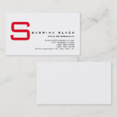 Trendy Chic White Red Monogram Visitekaartje (Voorkant / Achterkant)