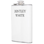 Trendy Chic White — stijlvol, eenvoudig Jouw naam Heupfles (Links)