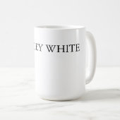 Trendy Chic White — stijlvol, eenvoudig Jouw naam Koffiemok (Voorkant rechts)