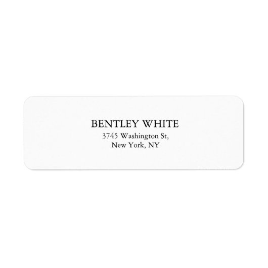 Trendy Chic White — stijlvol, eenvoudig laagje Etiket (Voorkant)