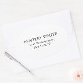 Trendy Chic White — stijlvol, eenvoudig laagje Ovale Sticker (Envelop)