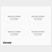 Trendy Chic White — stijlvol, eenvoudig laagje Ovale Sticker (Vel)
