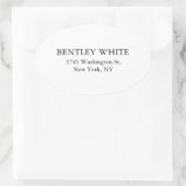 Trendy Chic White — stijlvol, eenvoudig laagje Ovale Sticker (Tas)