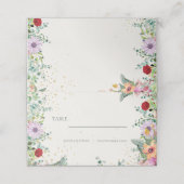 Trendy Chic Wildflowers Bloemen Huwelijksreceptie Plaatskaartje (Buitenkant ongevouwen)