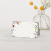 Trendy Chic Wildflowers Bloemen Huwelijksreceptie Plaatskaartje (Achterkant)