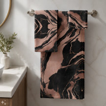 Trendy chic zwart rose goud marmer