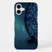 Trendy Chick Bloemen Blauw Gradient Hart iPhone Hoesje (Achterkant)