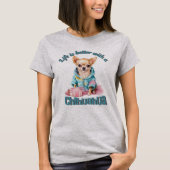 Trendy Chihuahua Hondenliefhebber T-shirt (Voorkant)
