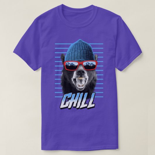 Trendy Chill Bear Winter Poster Premium T-shirt (Design voorkant)