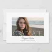 Trendy chique Afstuderen Party uitnodigen fotokaar Kaart (Voorkant)