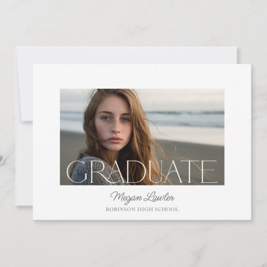 Trendy chique Afstuderen Party uitnodigen fotokaar Kaart (Voorkant)