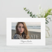 Trendy chique Afstuderen Party uitnodigen fotokaar Kaart (Staand voorkant)