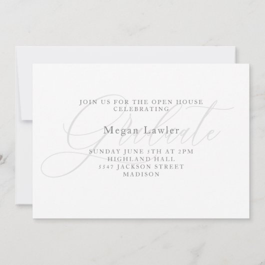 Trendy chique Afstuderen Party uitnodigen fotokaar Kaart (Achterkant)