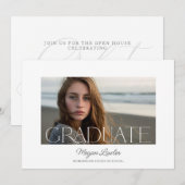 Trendy chique Afstuderen Party uitnodigen fotokaar Kaart (Voorkant / Achterkant)