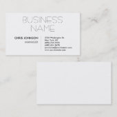 Trendy chique Black & White Manager Visitekaartje (Voorkant / Achterkant)