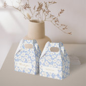 Trendy Chique Blauw en Wit Bloemen Bruiloft Bedankdoosjes