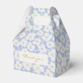 Trendy Chique Blauw en Wit Bloemen Bruiloft Bedankdoosjes (Voorkant Zijde)