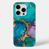 Trendy chique Blauwgroen wervelingen iPhone Case (Achterkant)