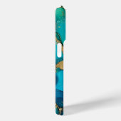 Trendy chique Blauwgroen wervelingen iPhone Case (Achterkant / Rechts)