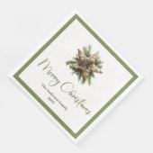Trendy Chique Boho Kerstboom in Botanische Stijl Servet (Hoek)