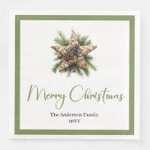 Trendy Chique Boho Kerstboom in Botanische Stijl Servet (Voorkant)