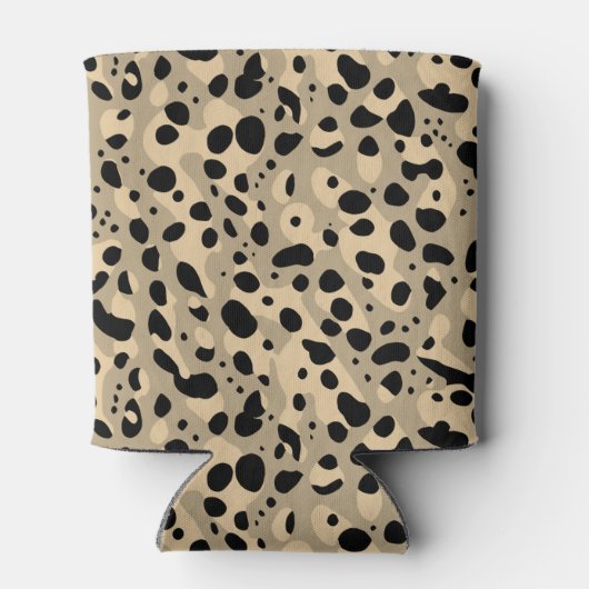 Trendy chique bruin beige luipaardvlekken Patroonn Blikjeskoeler (Achterkant)