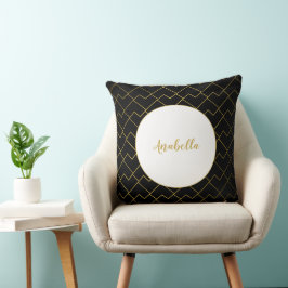Trendy chique geometrisch gouden patroon kussen