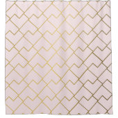Trendy chique geometrische gouden blush douchegordijn (Voorkant)