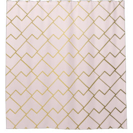 Trendy chique geometrische gouden blush douchegordijn