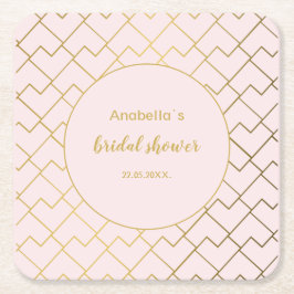Trendy chique geometrische gouden blush roze kartonnen onderzetters