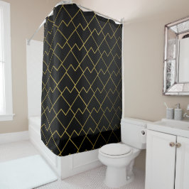 Trendy chique geometrische gouden tegels patroon d douchegordijn