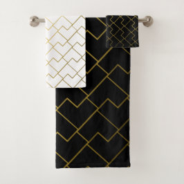 Trendy chique geometrische gouden Tegels Patroonba Bad Handdoek