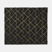 Trendy chique geometrische gouden zwart fleece deken (Voorkant (Horizontaal))